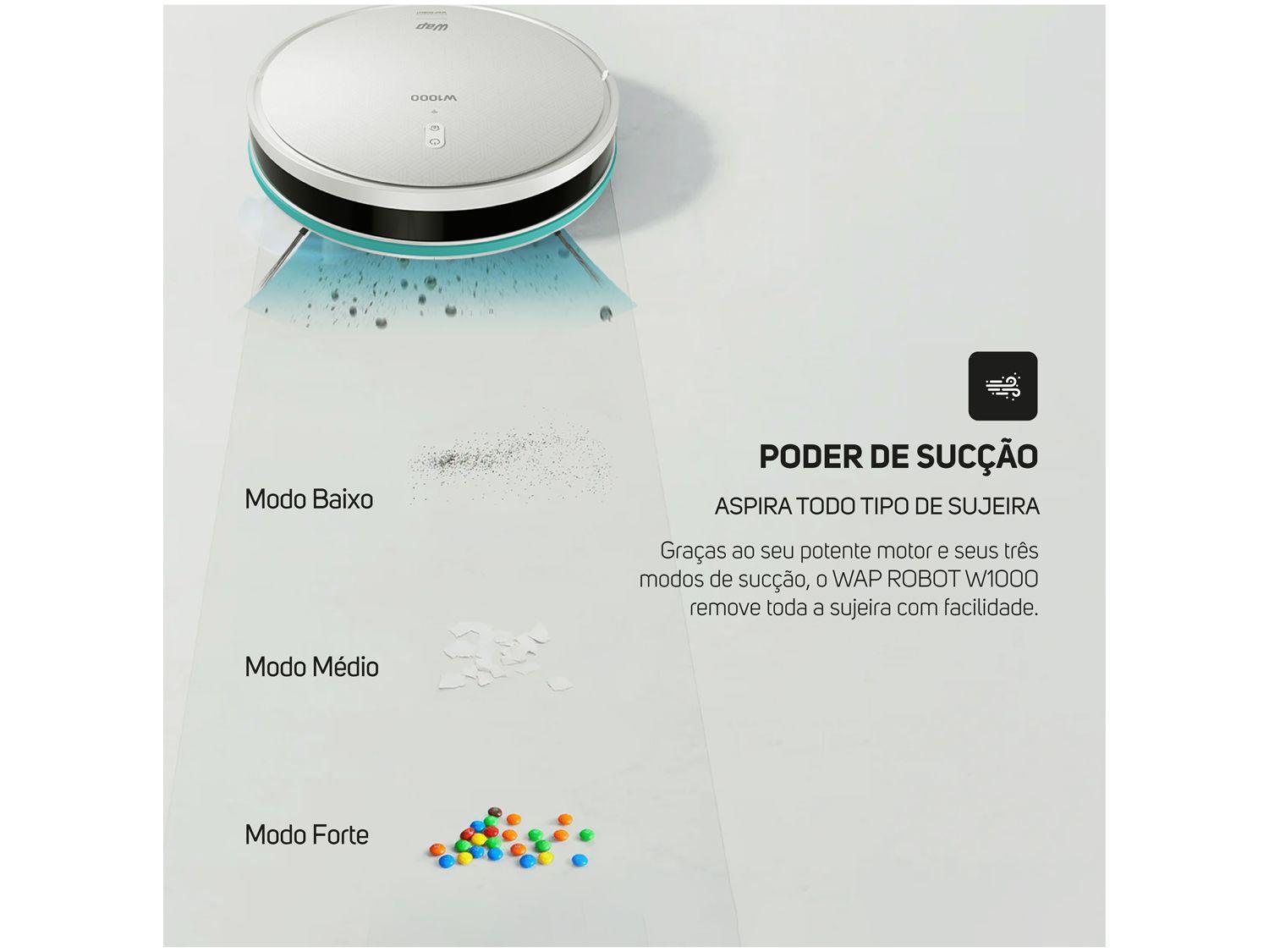 Robô Aspirador Inteligente Wap Robot W1000 36W Wi-Fi compatível com Alexa
