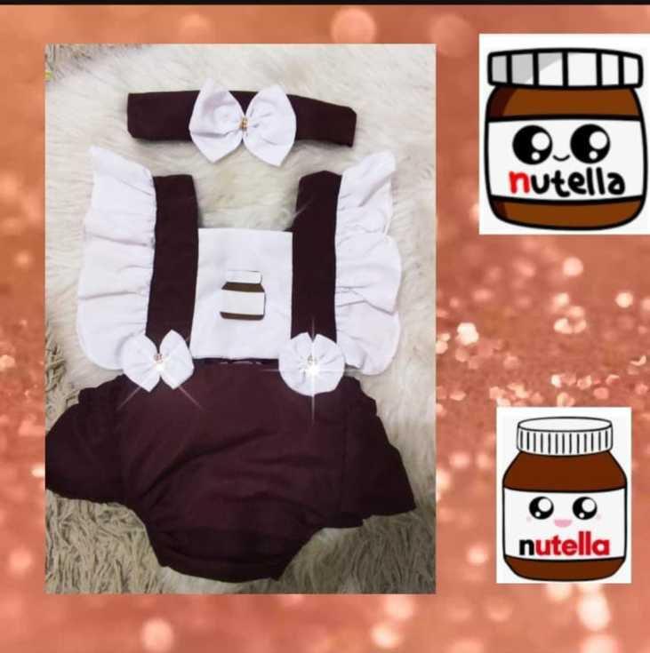 Romper Body Nutella Bebe Tiara Mesversario Mc Presentes Macacao E Macaquinho Para Bebes Magazine Luiza