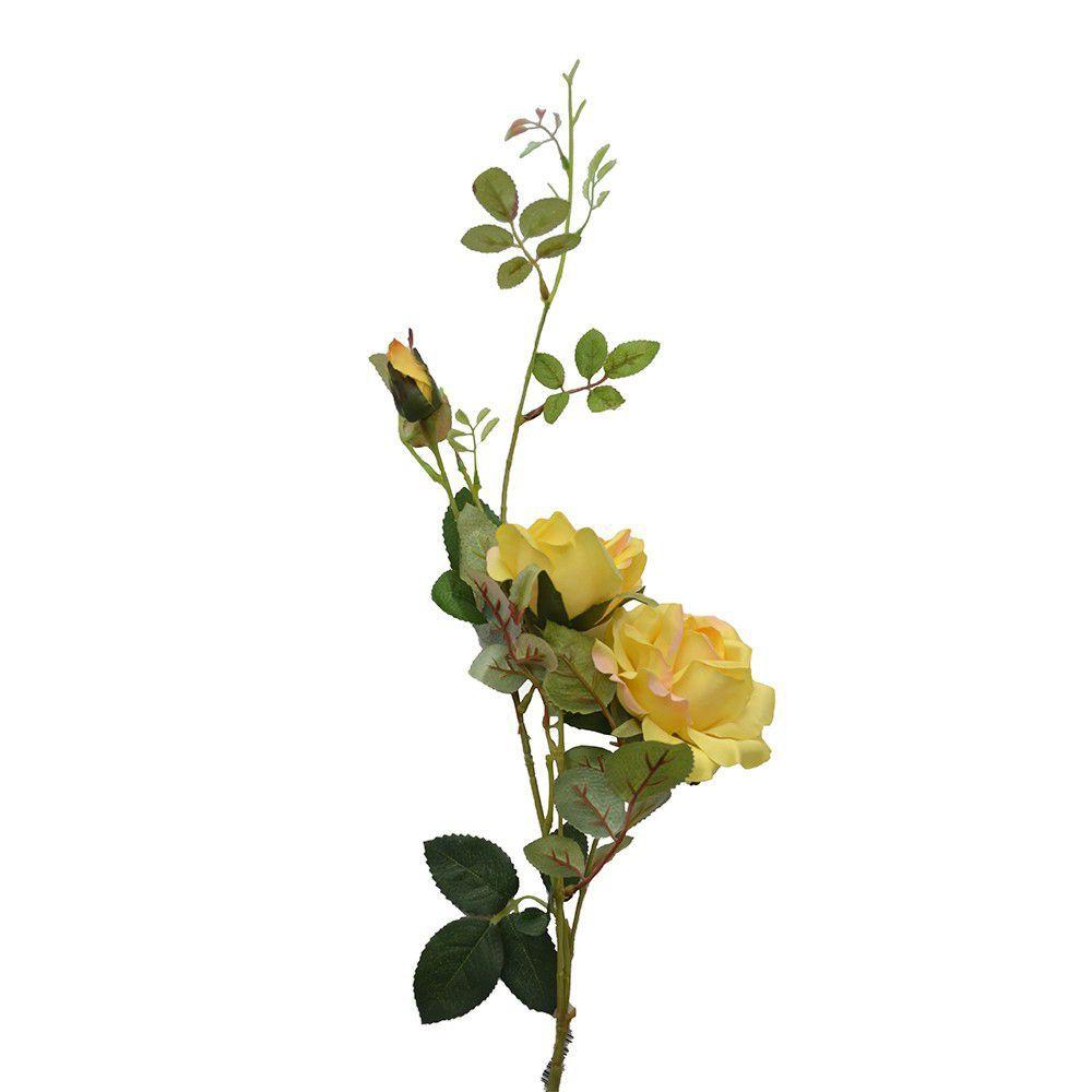 Rosa Artificial de Cetim Amarela x3 95cm - Bizoca - Plantas Artificiais -  Magazine Luiza