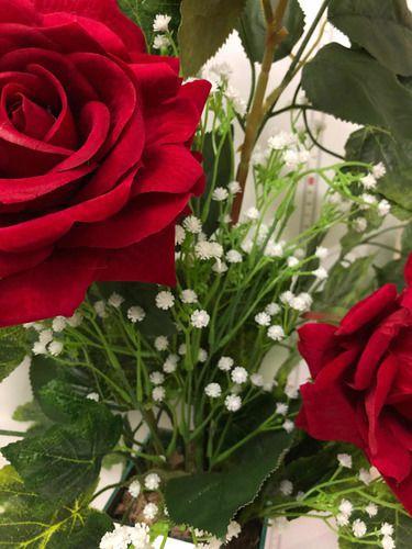 Rosa Vermelha Veludo Arranjo Com Vaso - Flores e cia - Plantas Artificiais  - Magazine Luiza