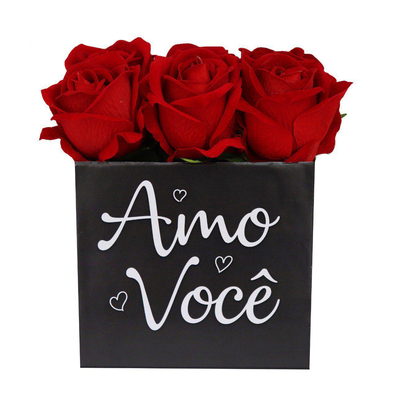 Rosas Artificiais Vermelhas No Box Amo Você - Giuliana Flores - Flores  Artificiais - Magazine Luiza
