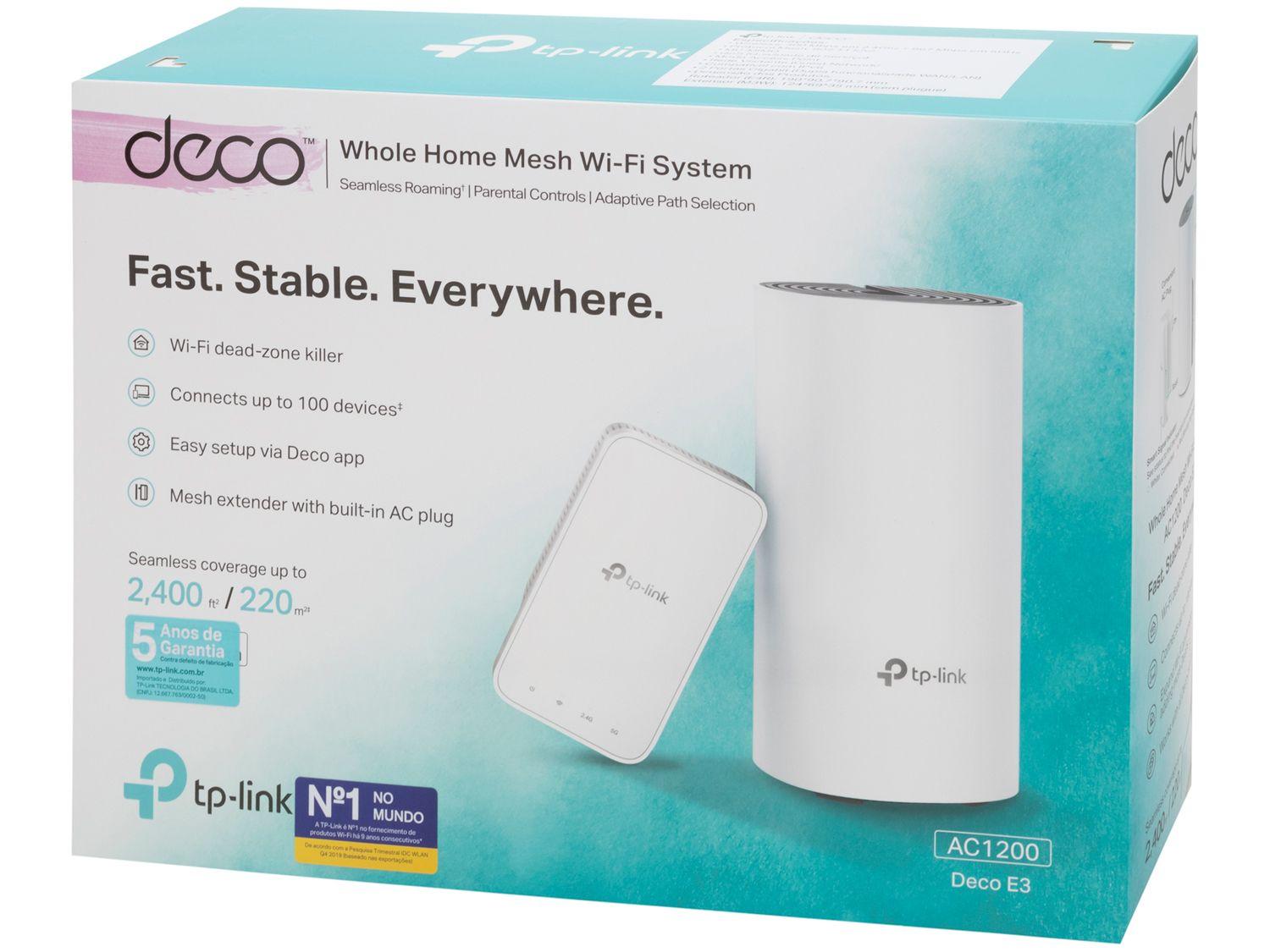 Roteador Mesh TP Link Deco E3 1200 Mbps