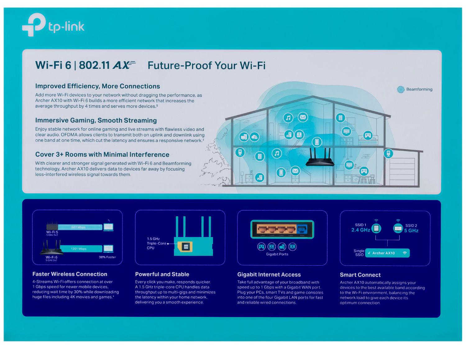 Roteador TP-Link Archer X10 1500Mbps 4 Antenas