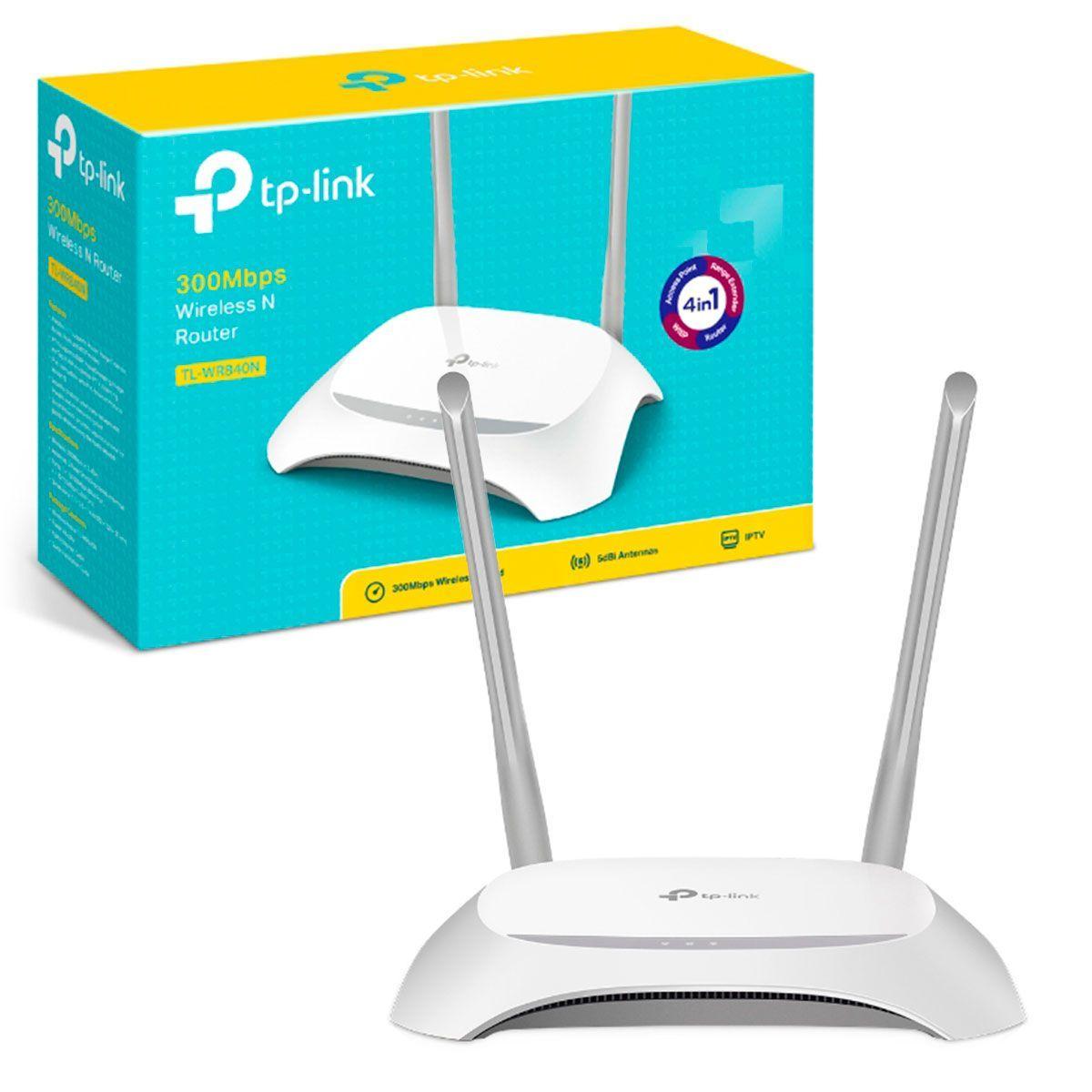 Roteador Wireless 300Mbps TP Link TL WR840N W 10 100 Funcao Preset Repetidor Access Point Roteador Wi Fi Magazine Luiza