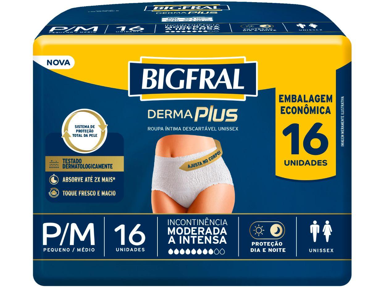 Roupa Íntima Descartável Bigfral P/M Derma Plus 16 Unidades