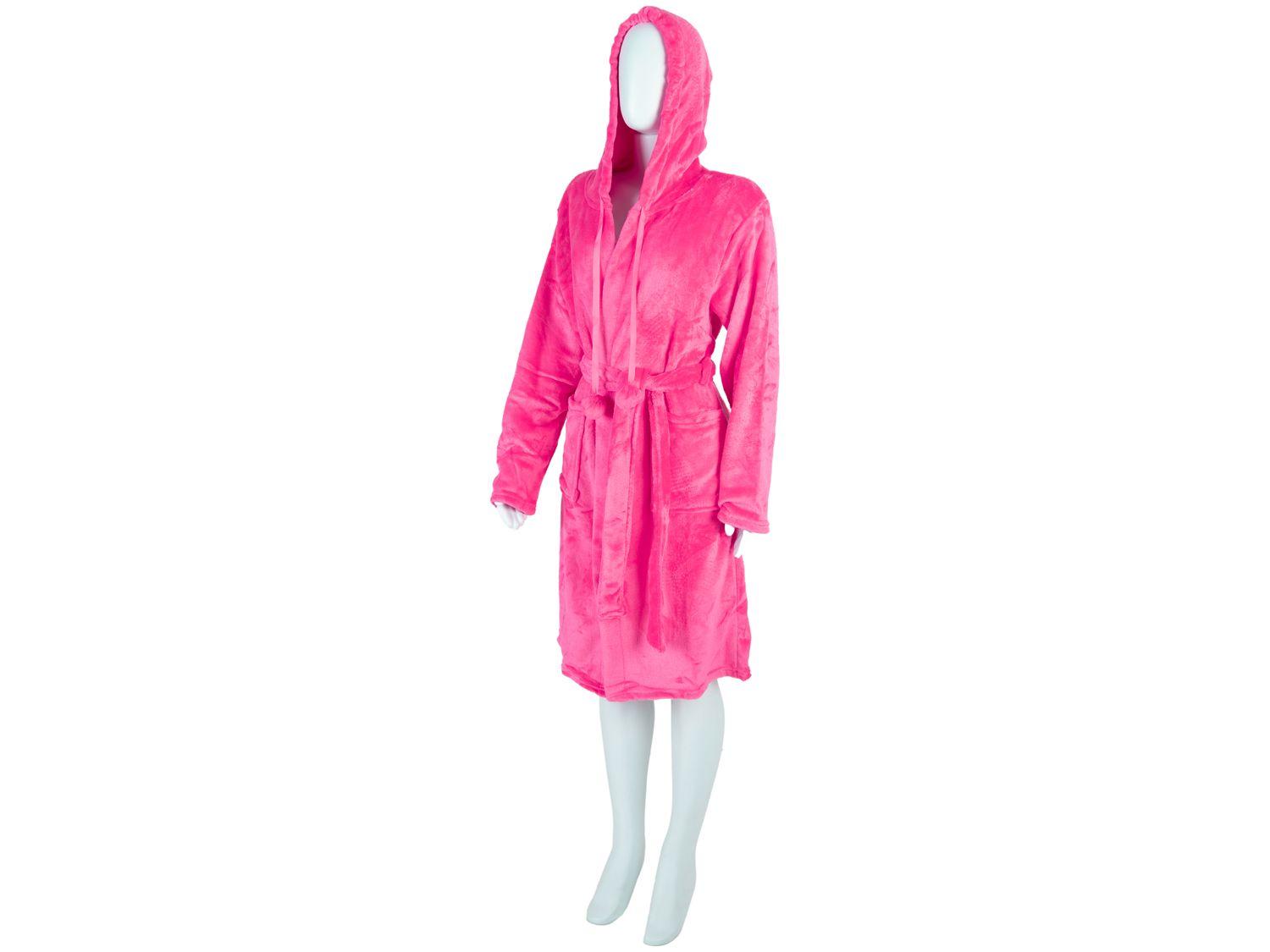 Roupão de Inverno de Microfibra Atlântica Pompom Pink com Capuz