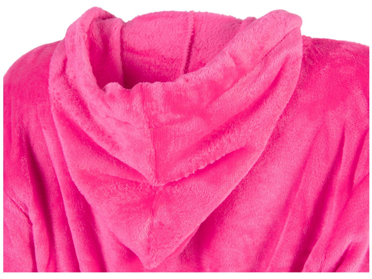 Roupão de Inverno de Microfibra Atlântica Pompom Pink com Capuz