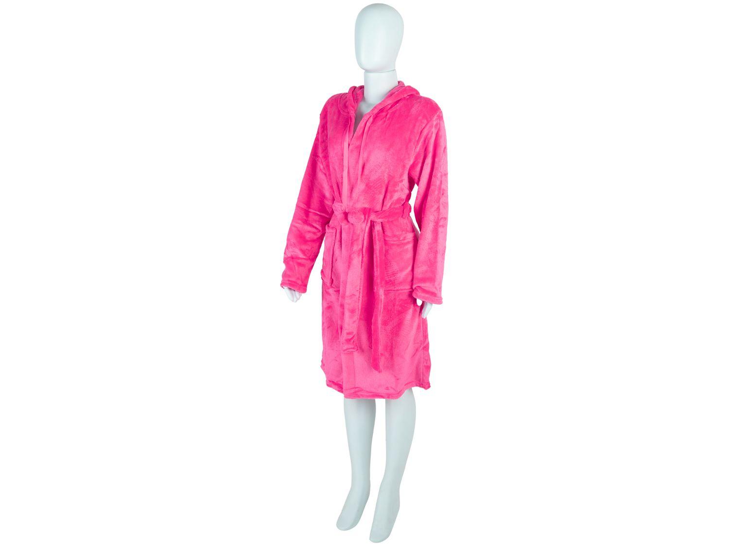 Roupão de Inverno de Microfibra Atlântica Pompom Pink com Capuz