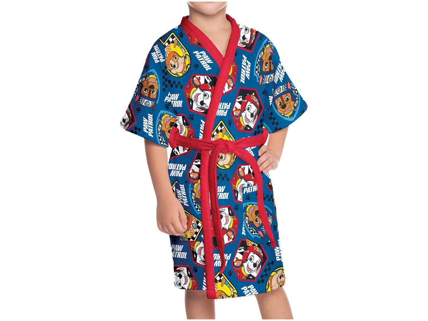 Roupão Infantil Lepper Patrulha Canina Masculino - Azul - Azul - Roupão ...
