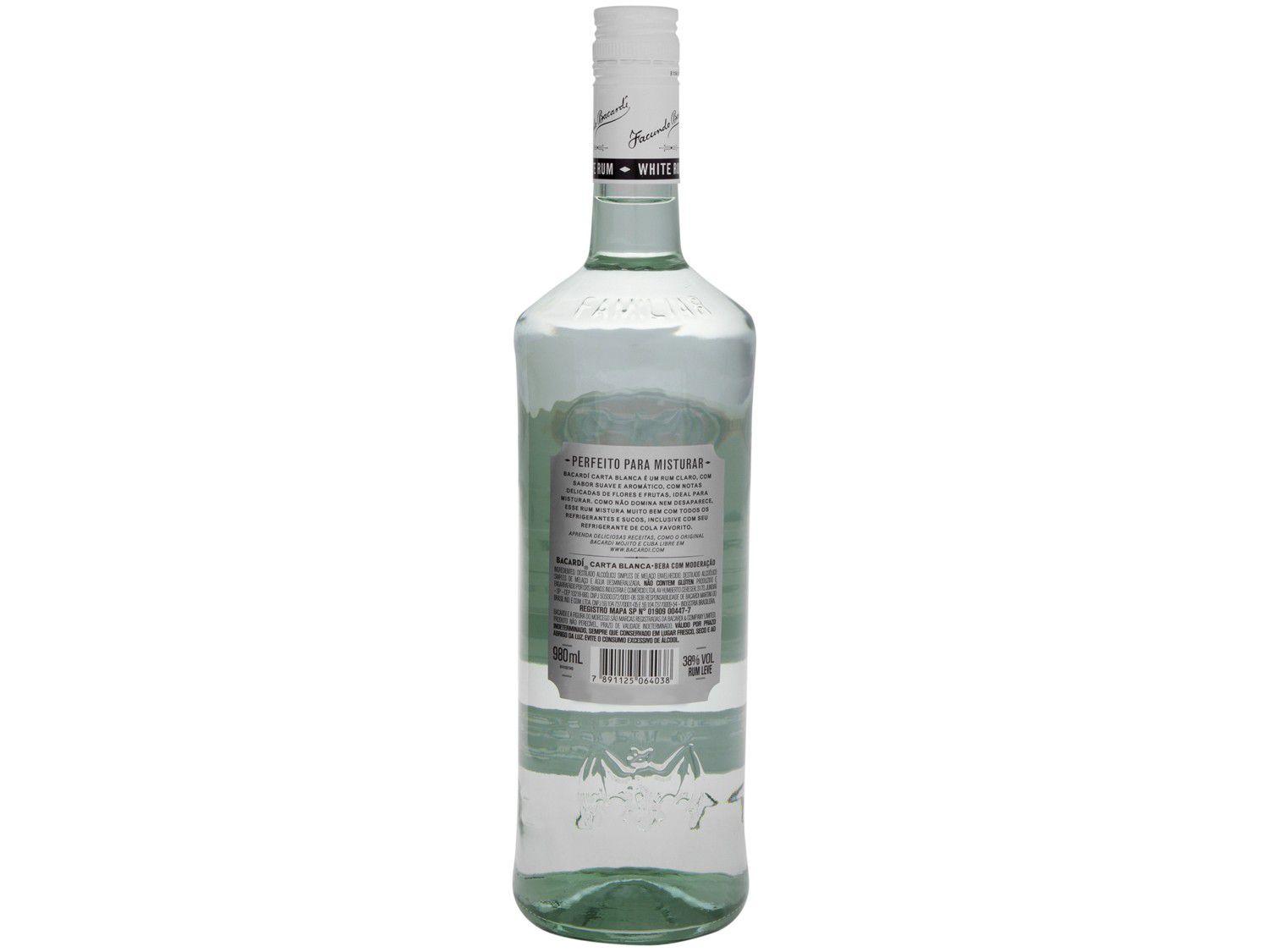 Rum Bacardi Carta Blanca 980ml