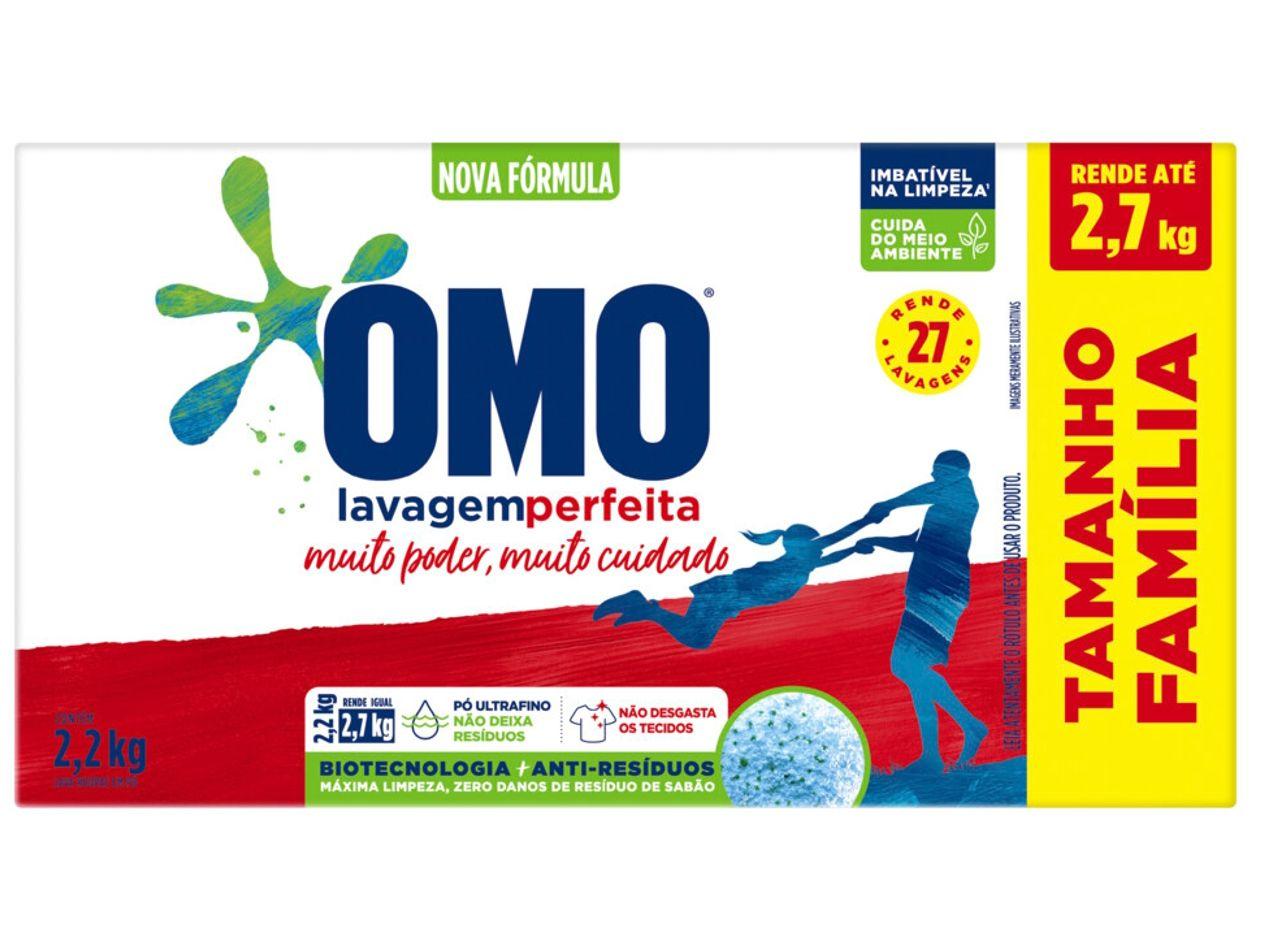 Sabão em Pó Omo Lavagem Perfeita Tamanho Família 2,2kg