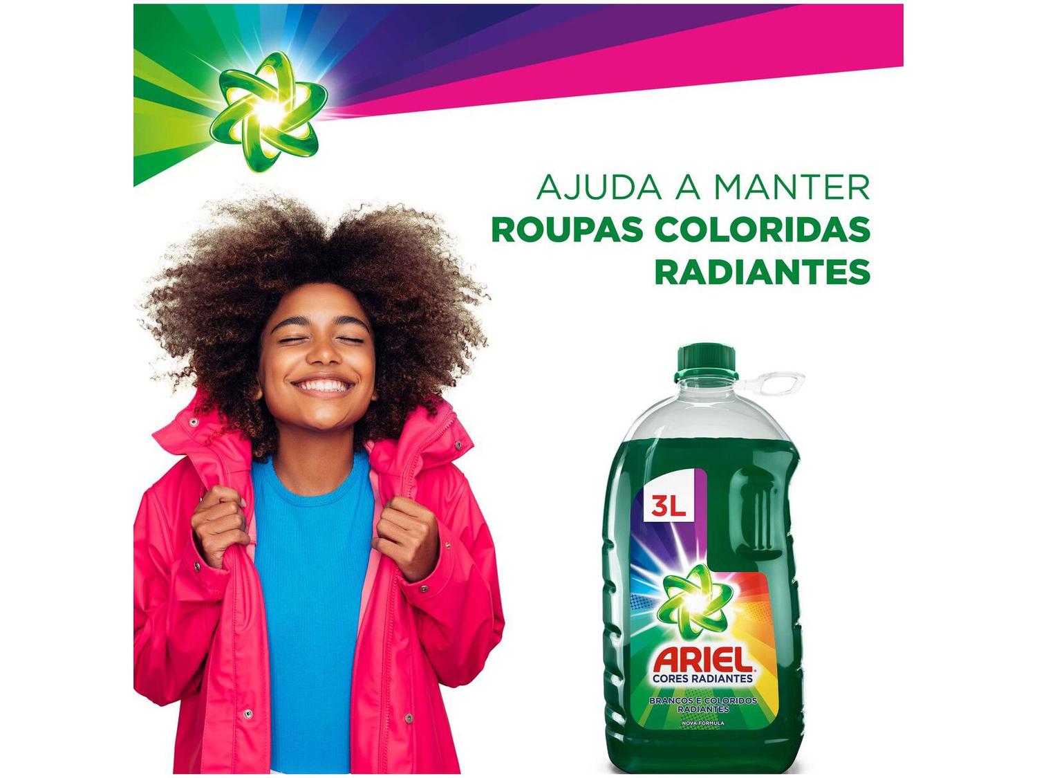 Sabão Líquido Ariel Cores Radiantes 3L