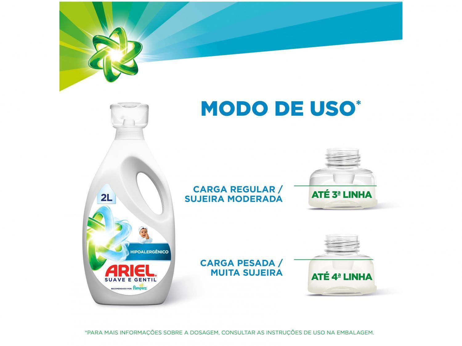 Sabão Líquido Ariel Suave e Gentil 2L