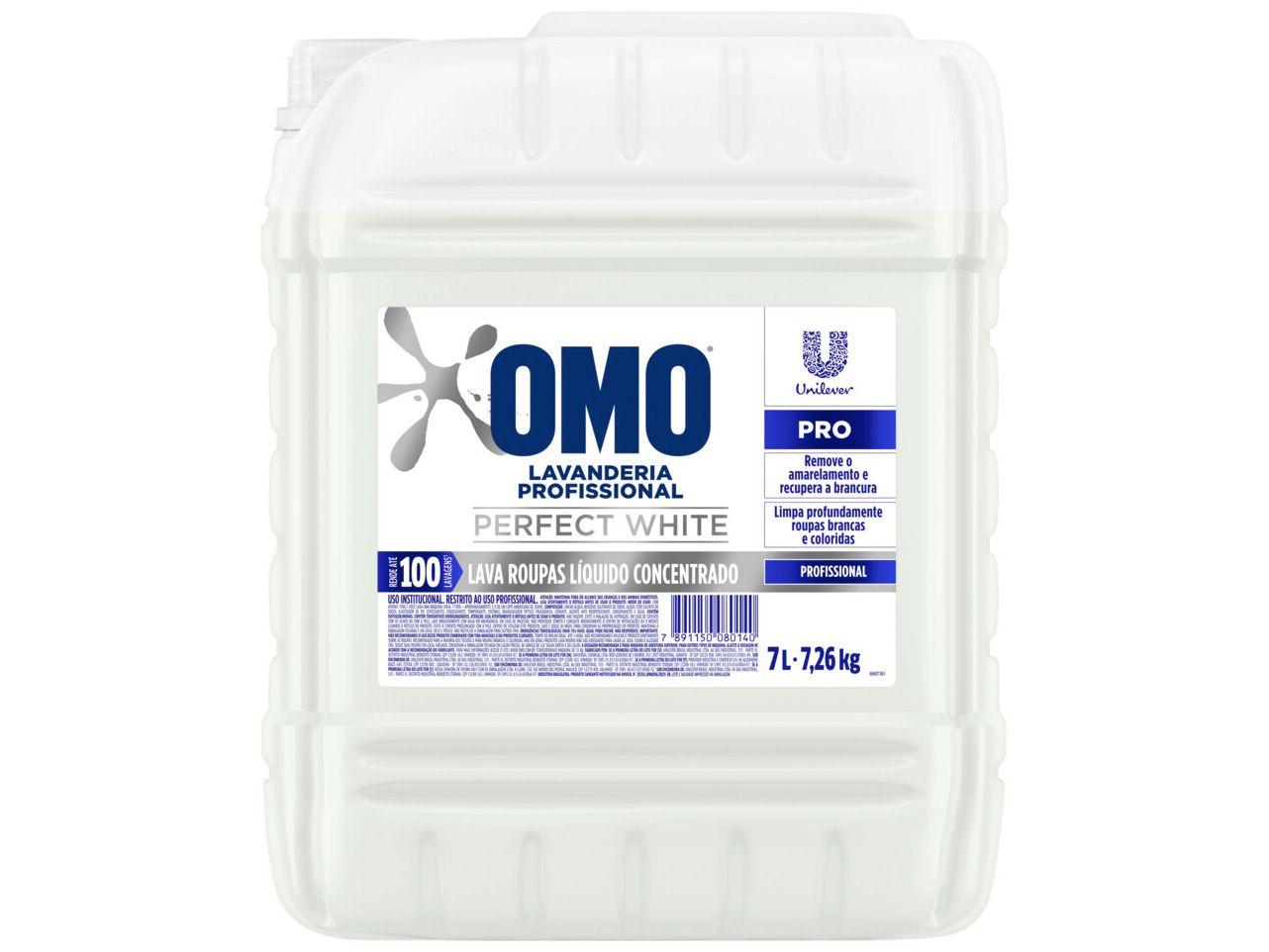 Sabão Líquido Concentrado OMO Lavanderia Profissional Perfect White 7L