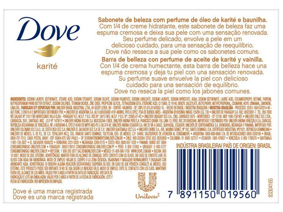 Sabonete em Barra Dove Karité e Baunilha 90g