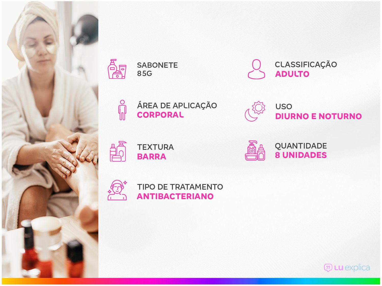 Sabonete em Barra para o Corpo e Rosto Protex Nutri Protect Vitamina E 85g 8 Unidades
