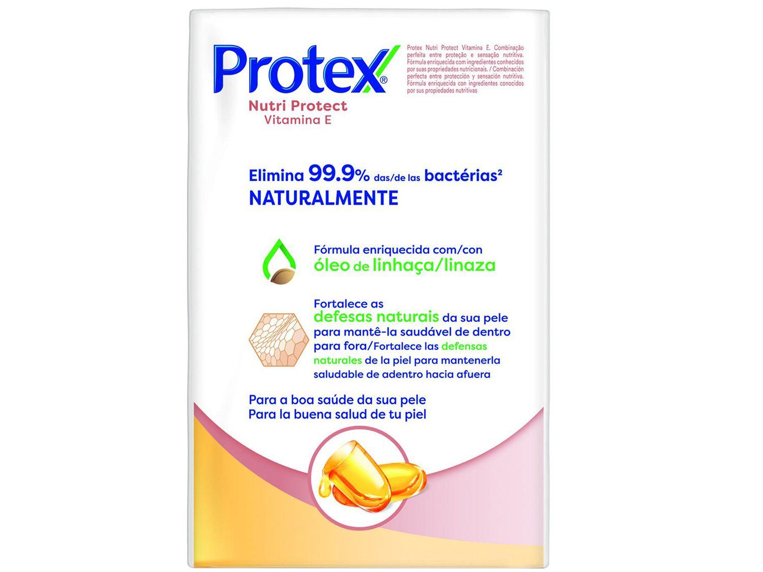 Sabonete em Barra para o Corpo e Rosto Protex Nutri Protect Vitamina E 85g 8 Unidades