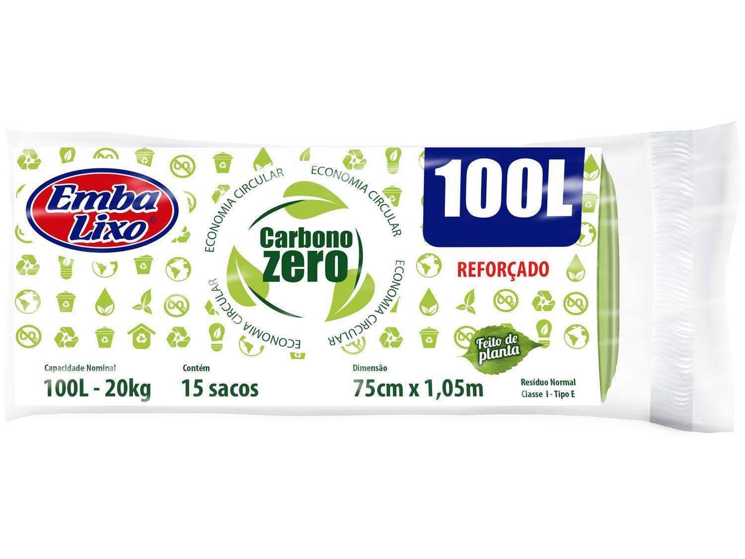 Saco de Lixo Verde 100L Reforçado Embalixo