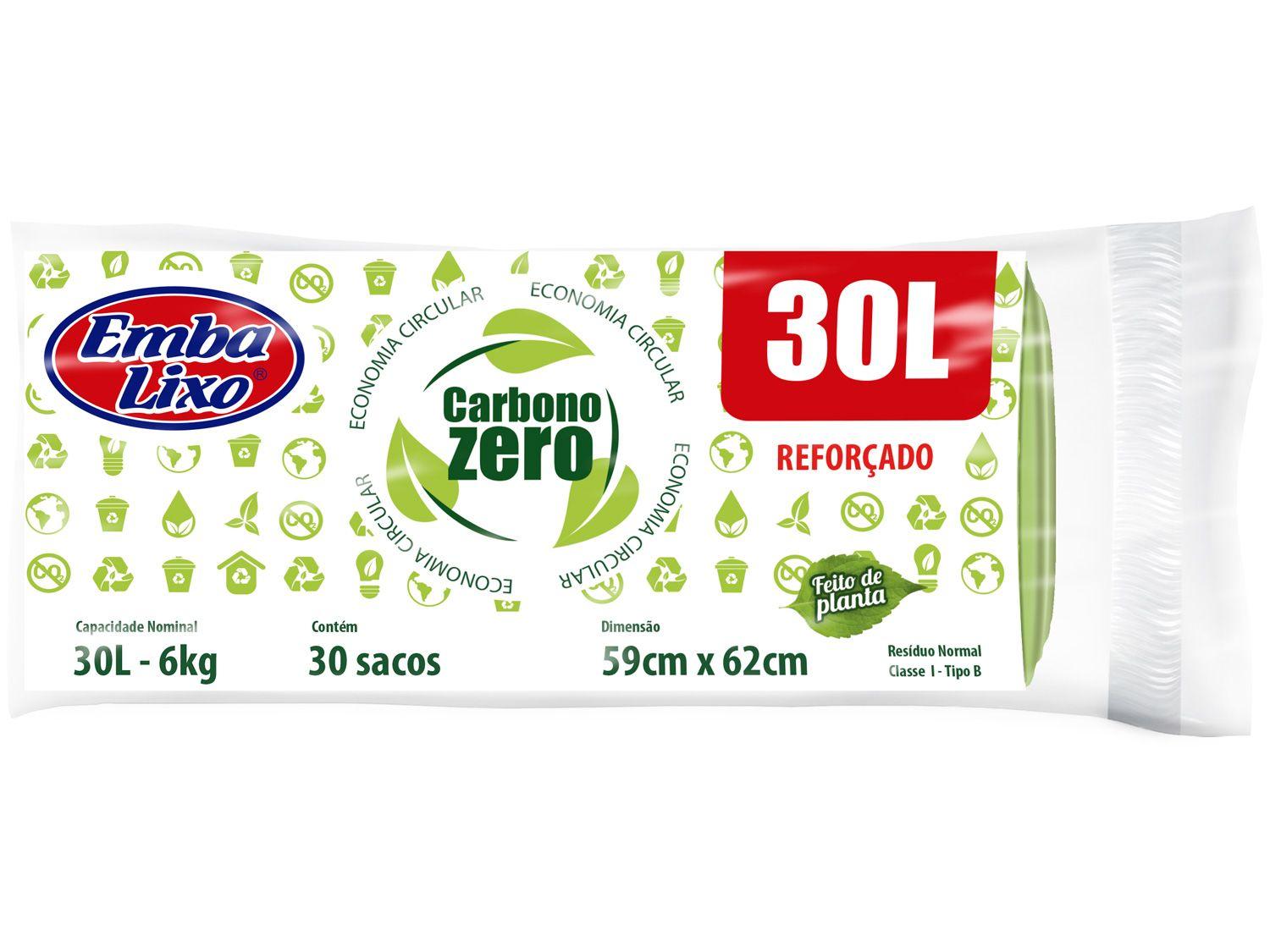 Saco de Lixo Verde 30L Reforçado Embalixo
