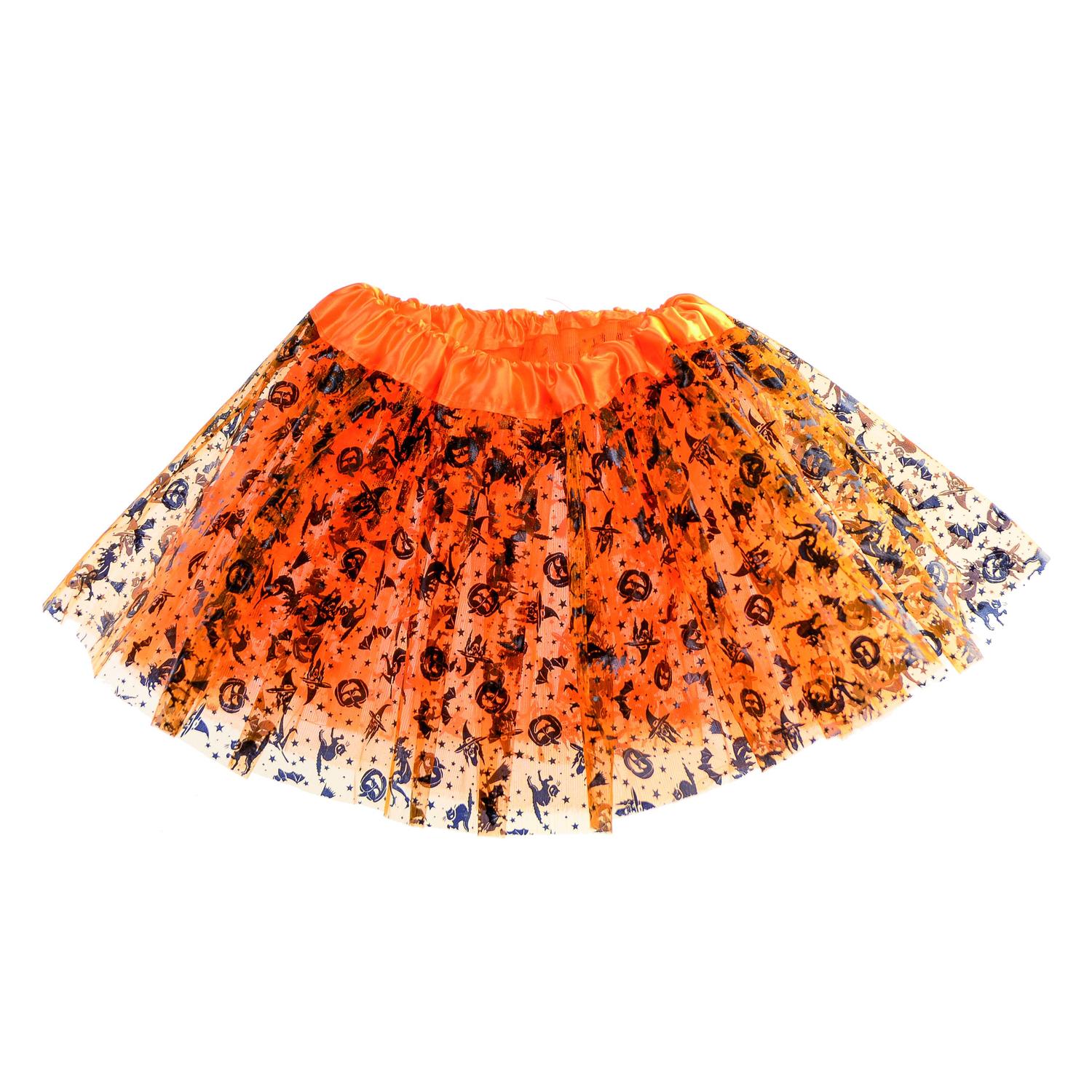 saia de tule preta e laranja