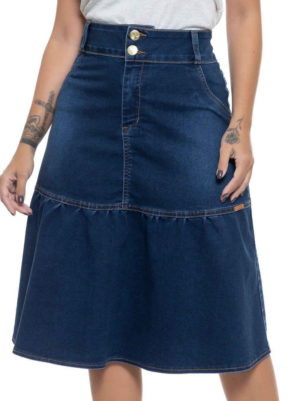 Jeans Feminina Saias Jeans Pikuxa Saias Pikuxa Mercado Livre Saia