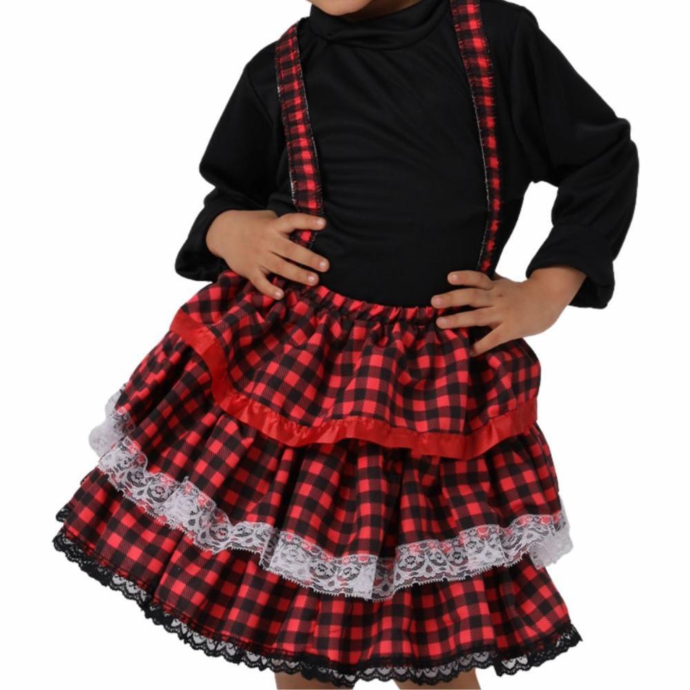 Festa Junina Saia Rodada De Babado Saia Longa E Tiara Junina Com