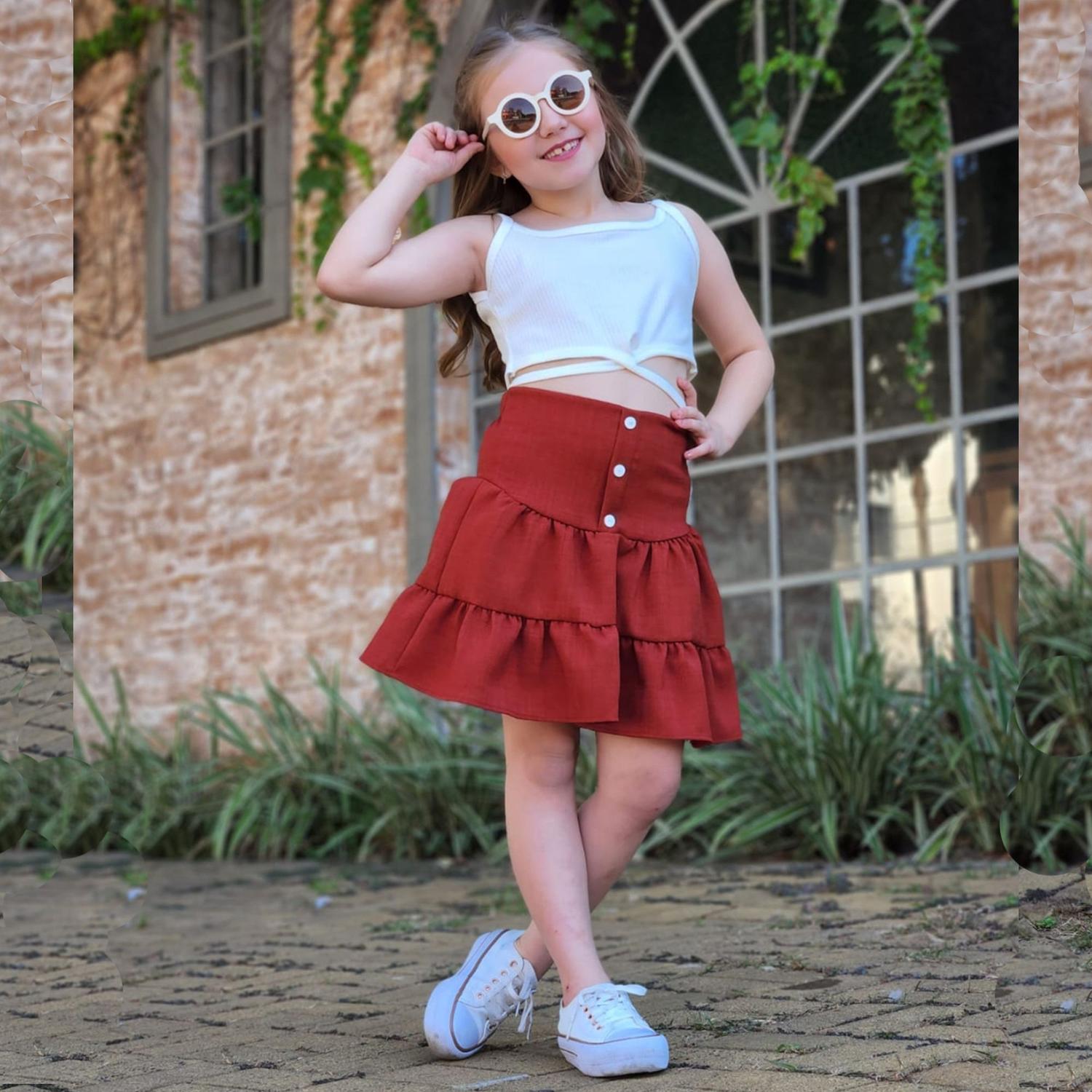 Saia Feminina Saia Vermelha Curta Rodada Saia Feminina Modelo De