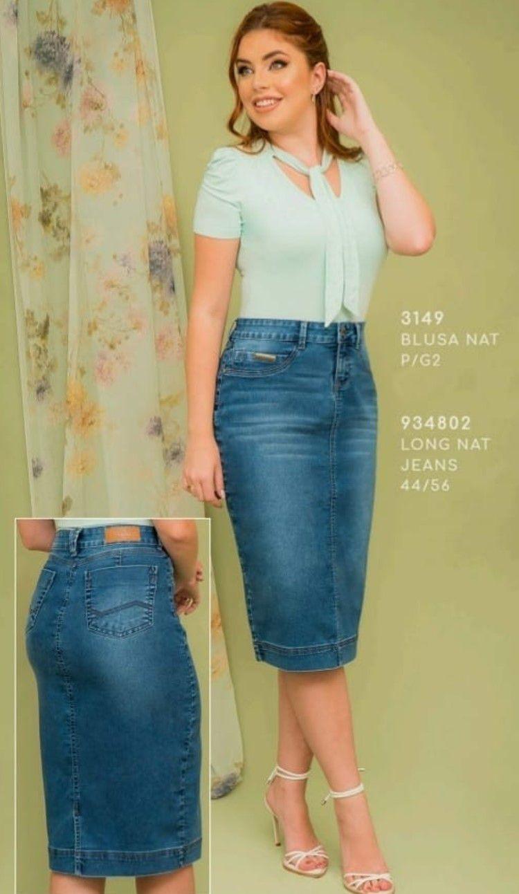 saia longuete jeans