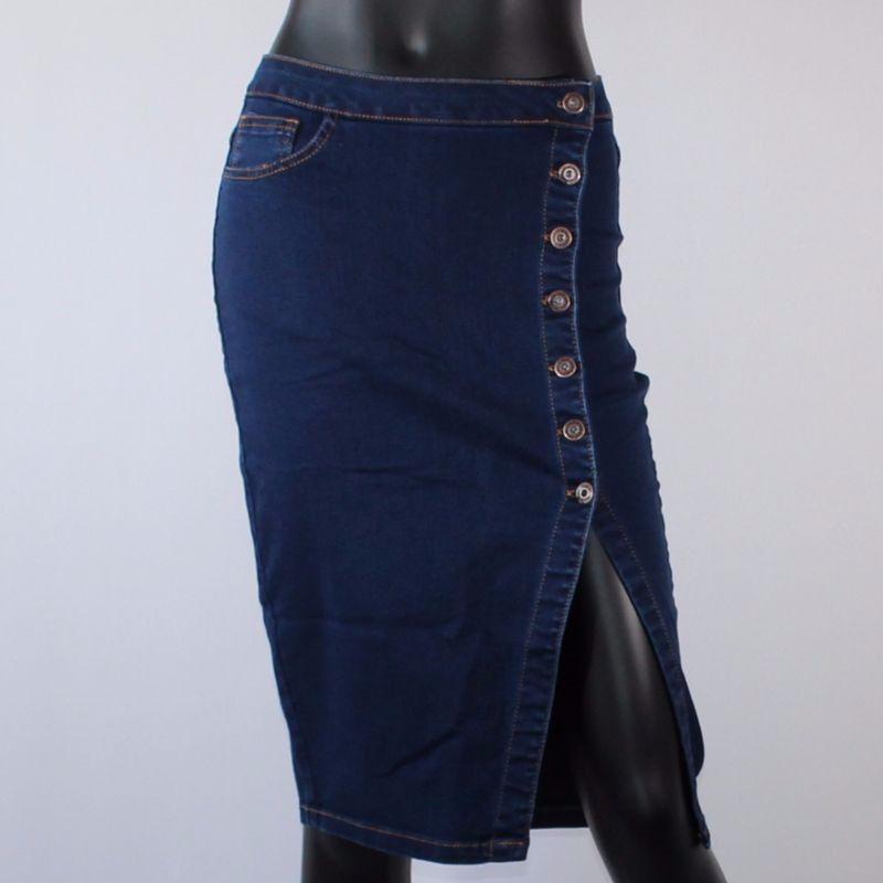 saia midi jeans lady rock