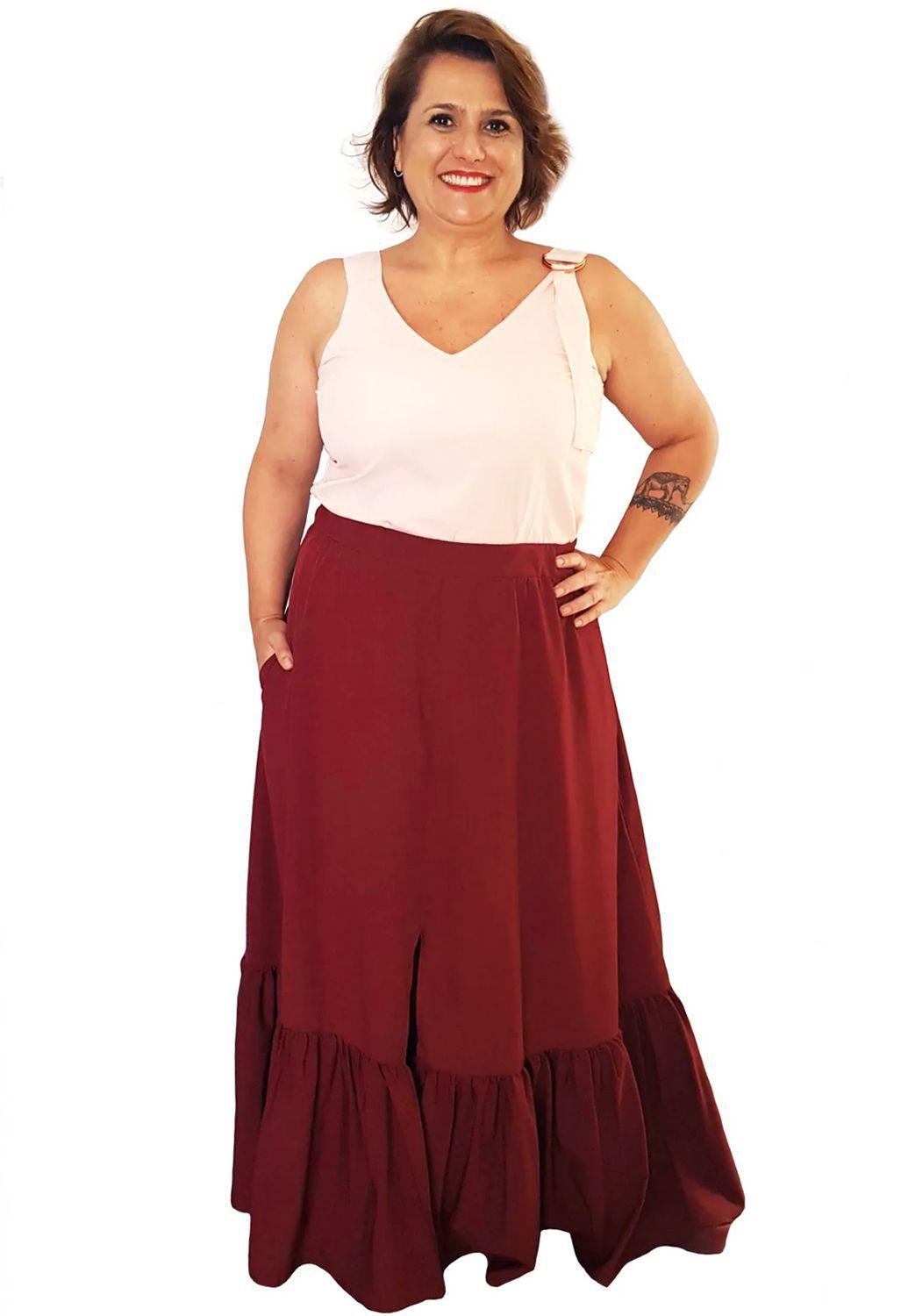 saia vermelha plus size