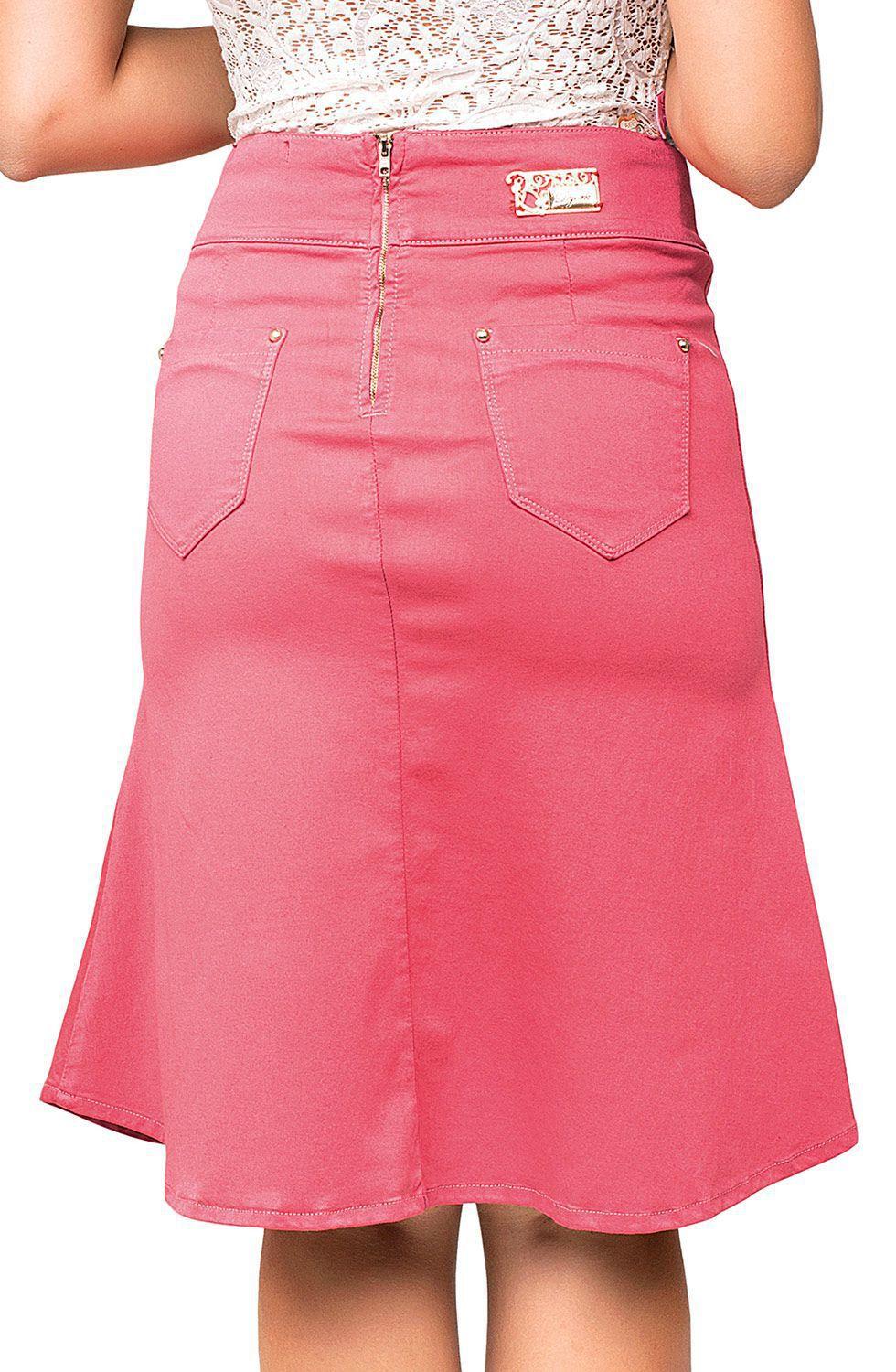 saia rosa jeans