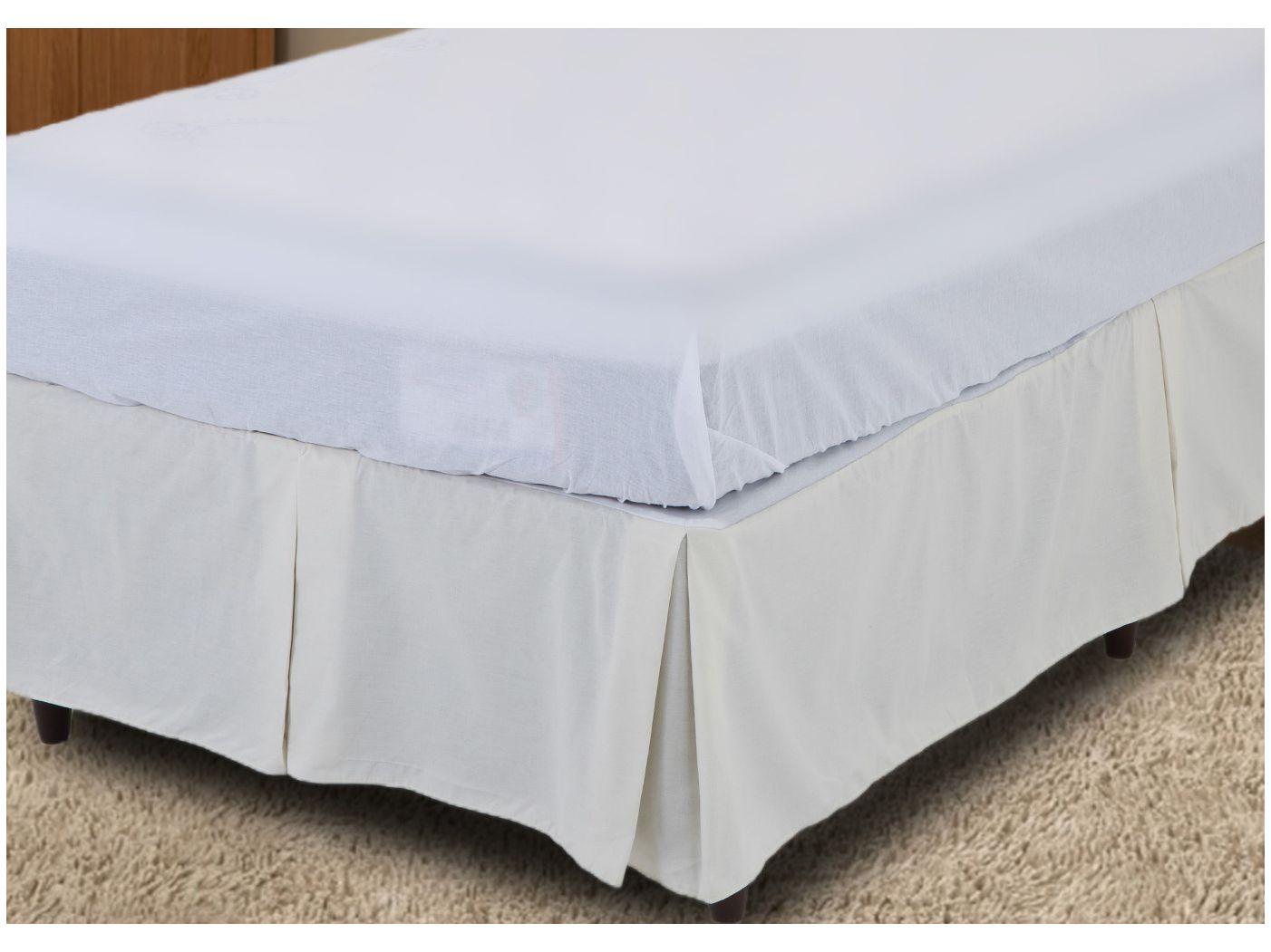 Saia para Cama Solteiro Prata 90x190cm Santista