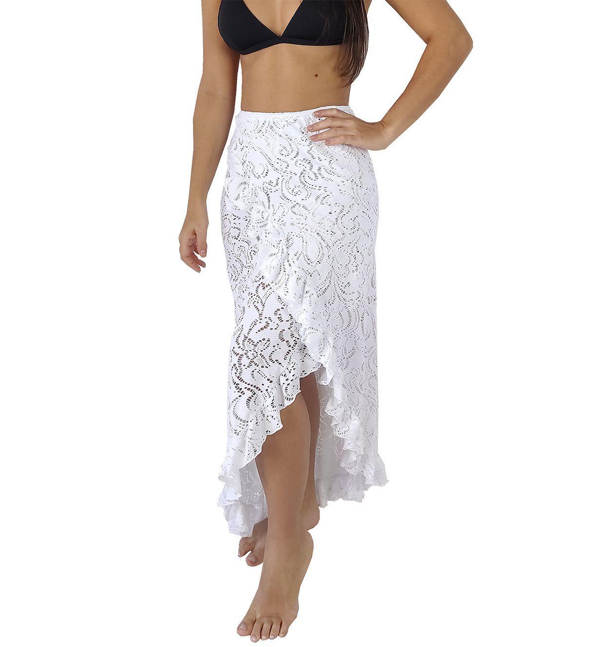 Saída de praia de renda saia Clearance