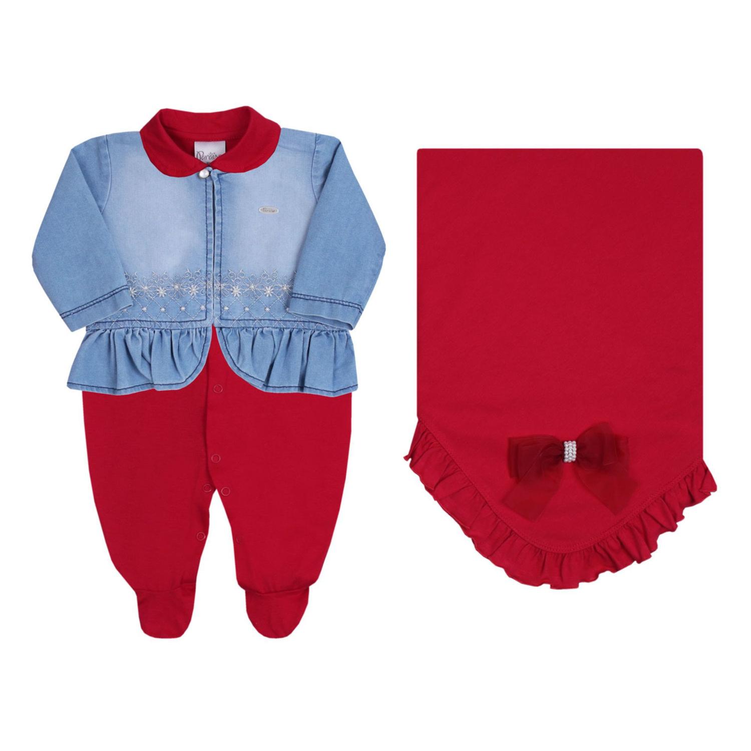 jaqueta jeans vermelha feminina