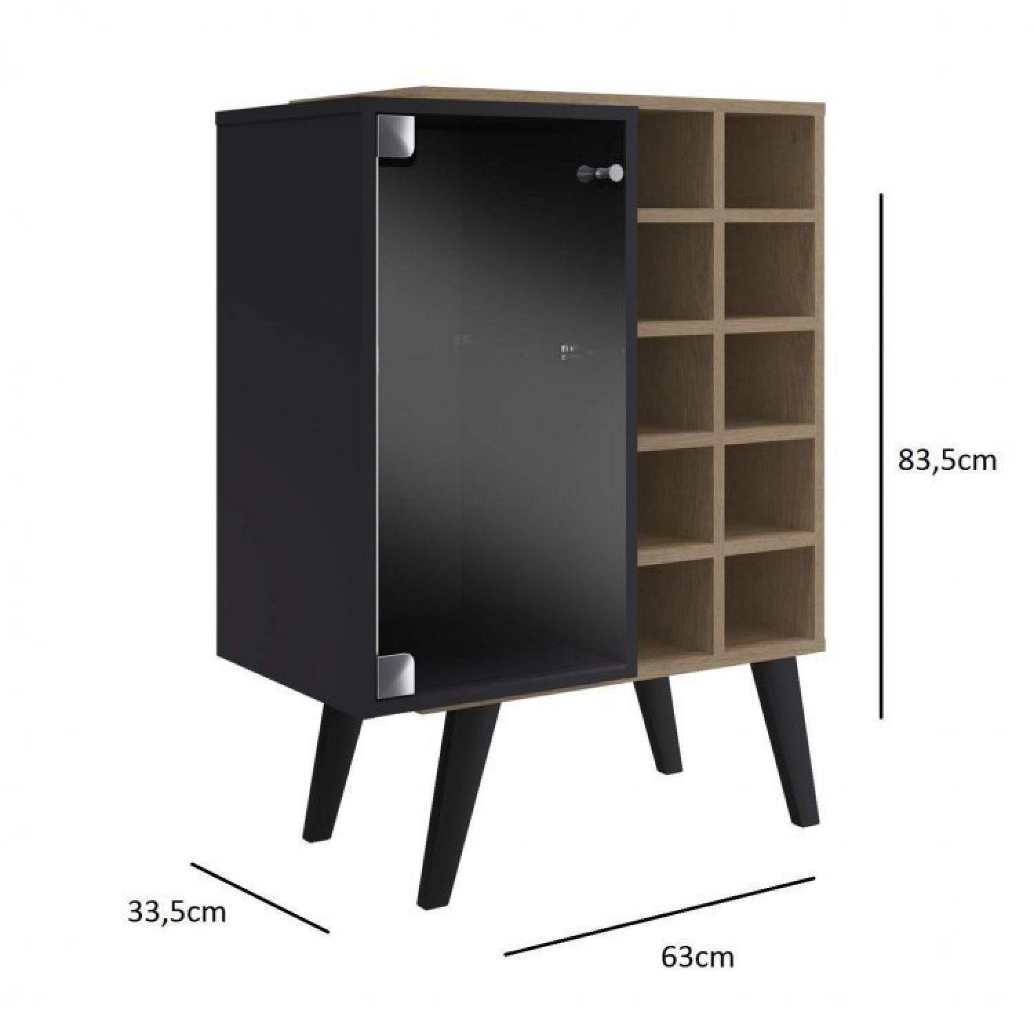 Sala de Estar Completa com Rack e Adega Retrô Madri Espresso Móveis