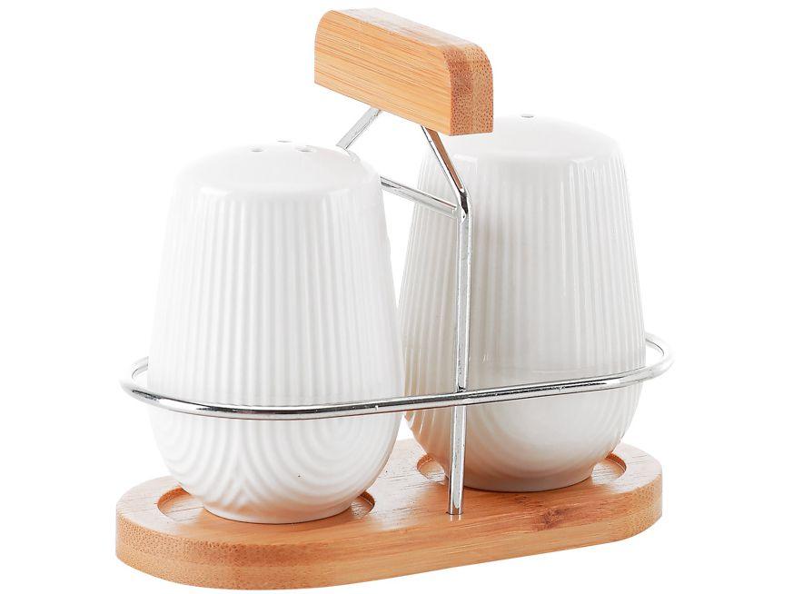 Saleiro e Pimenteiro de Cerâmica com Suporte Hauskraft Oasis