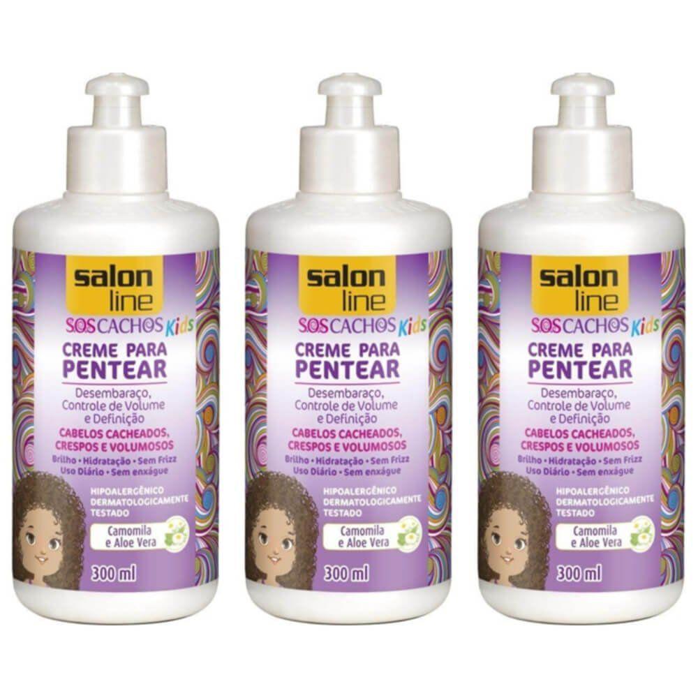 Salon Line Kids Sos Cachos Creme P Pentear 300ml Kit C 03 Desembaracante Magazine Luiza