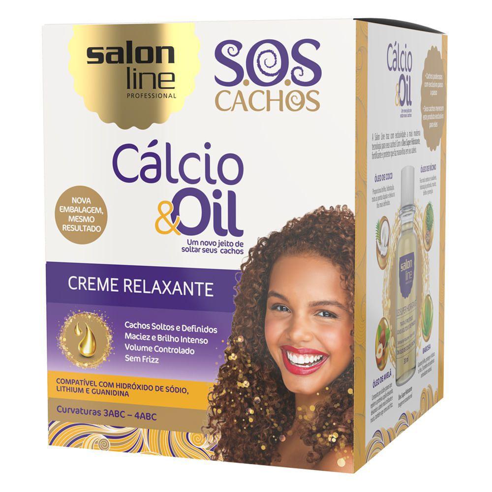 Salon Line S O S Cachos Calcio Oil Kit Creme Relaxante Oleo Hidratante Oleo Capilar Magazine Luiza