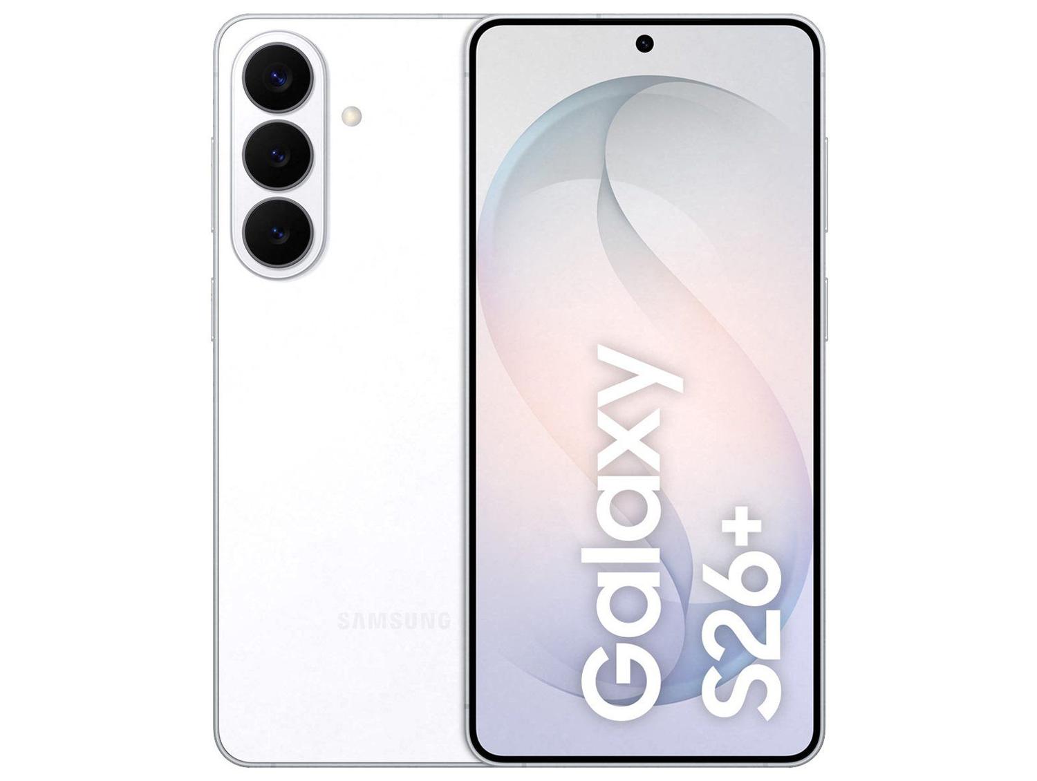 Samsung Galaxy S26+ Branco 5G 512GB Galaxy AI 6,7" 12GB RAM Câm. Tripla 50+12+10MP Bateria 4900mAh Dual Chip