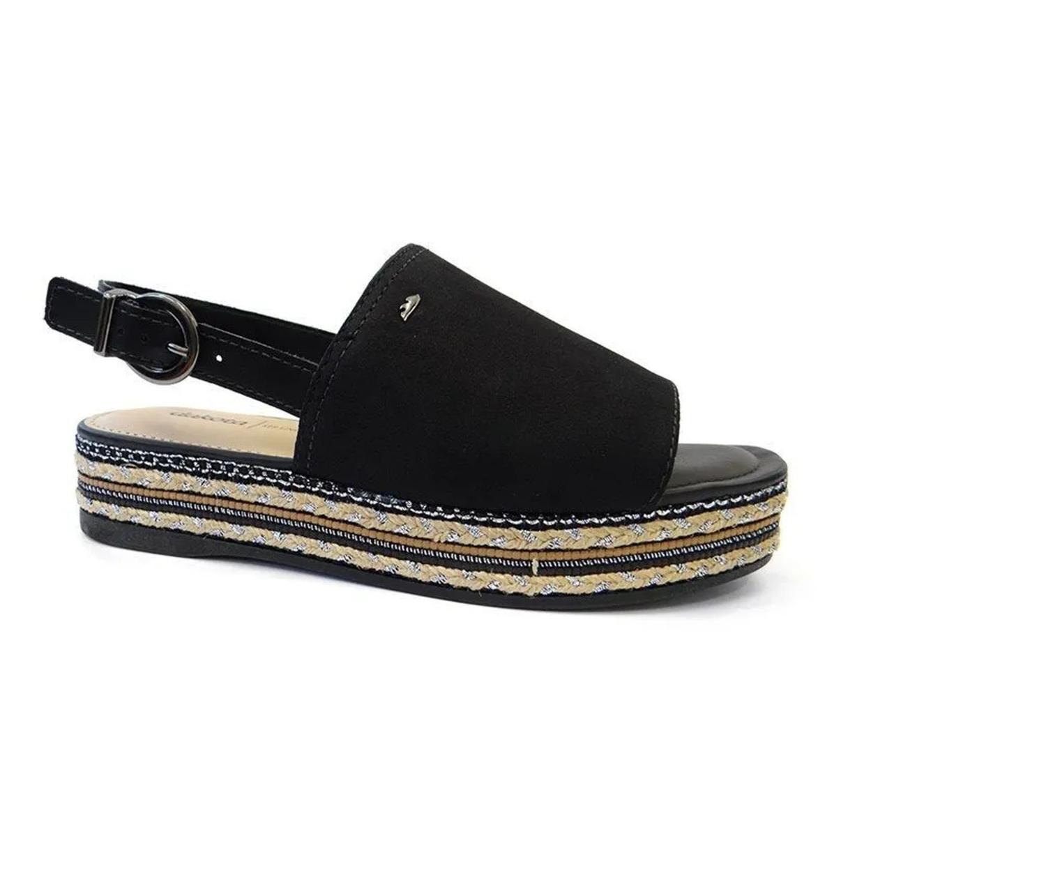 Sandália Anabela Baixa Dakota Z3772 - Cor:Preto - Tamanho:36 - Sandália Feminina - Magazine Luiza