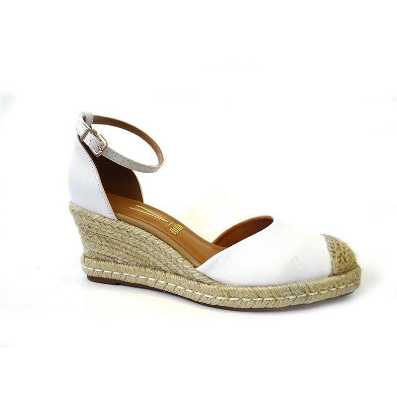 sandalia anabela espadrille branca