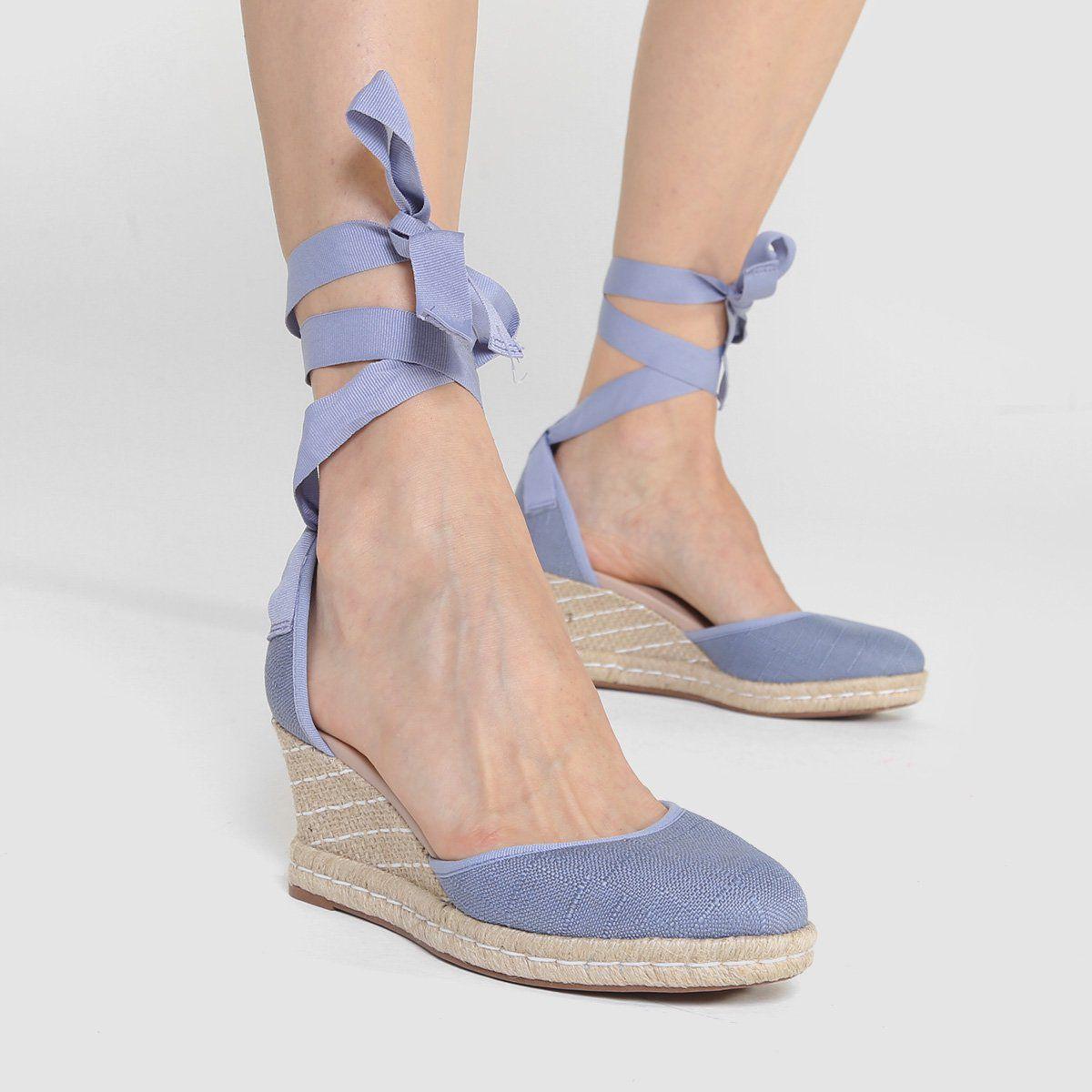 Sandália Anabela Espadrille Sapato De Salto Anabela Espadrille