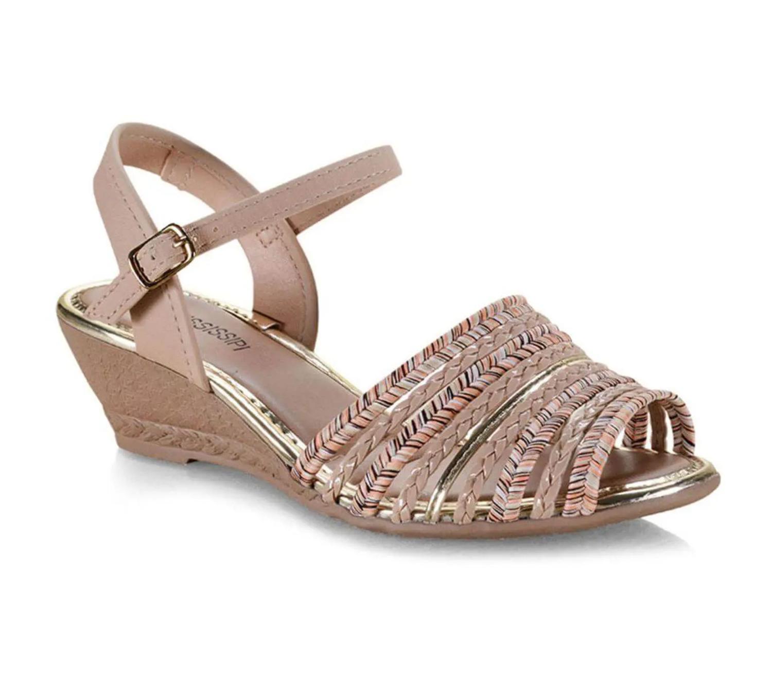 Sandália Anabela Mississipi Q0802 - Cor:Nude/Rose - Tamanho:34 - Outros Moda e Acessórios - Magazine Luiza