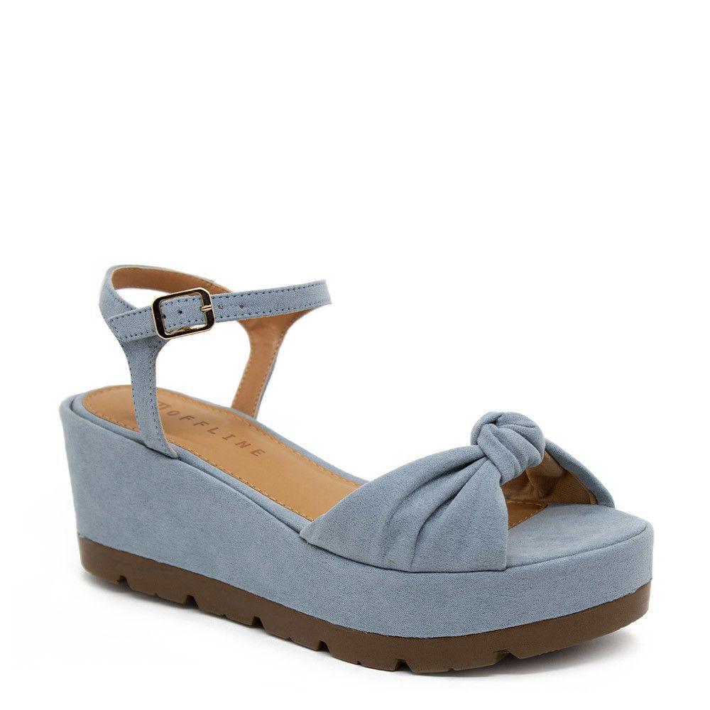 sandalia azul anabela