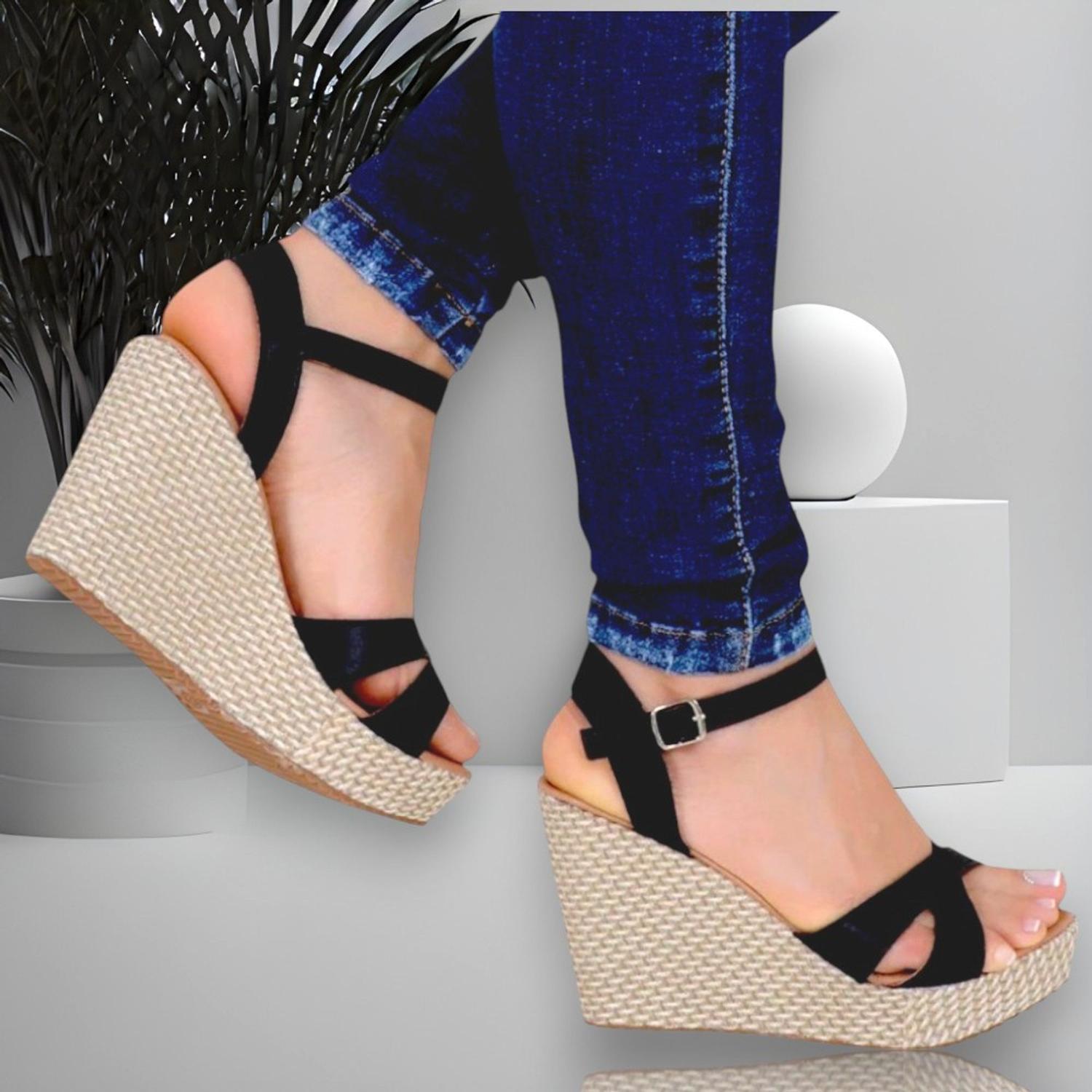 Sandálias Anabela Sapatos Women's Fashion Passarela CalÇados