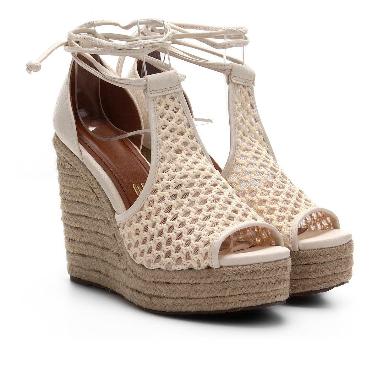 Sandália Espadrille SandÃ¡lia Santa Lolla Espadrille Bege Sandália