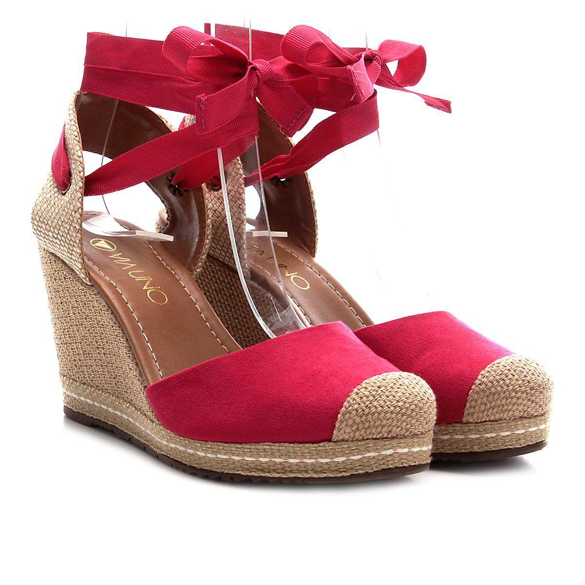 Sandália Plataforma SandÃ¡lia Espadrille Via Uno Anabela Sandália