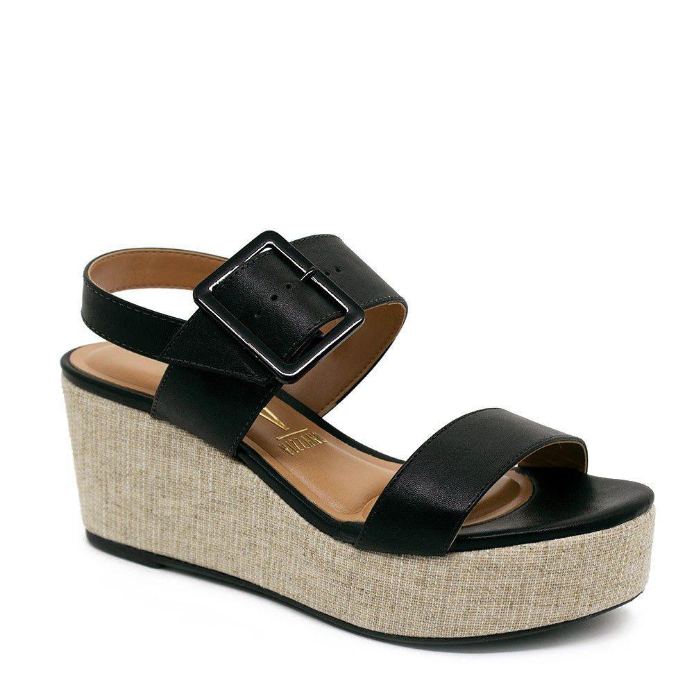 sandalia anabela vizzano preta