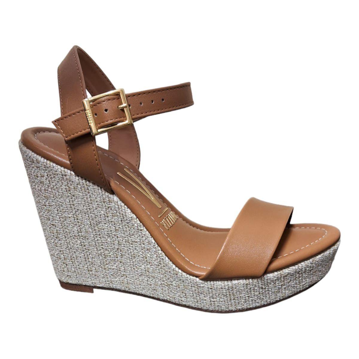 Salto Alto Sandalia Anabela Vizzano Corda Sandália Anabela Vizzano