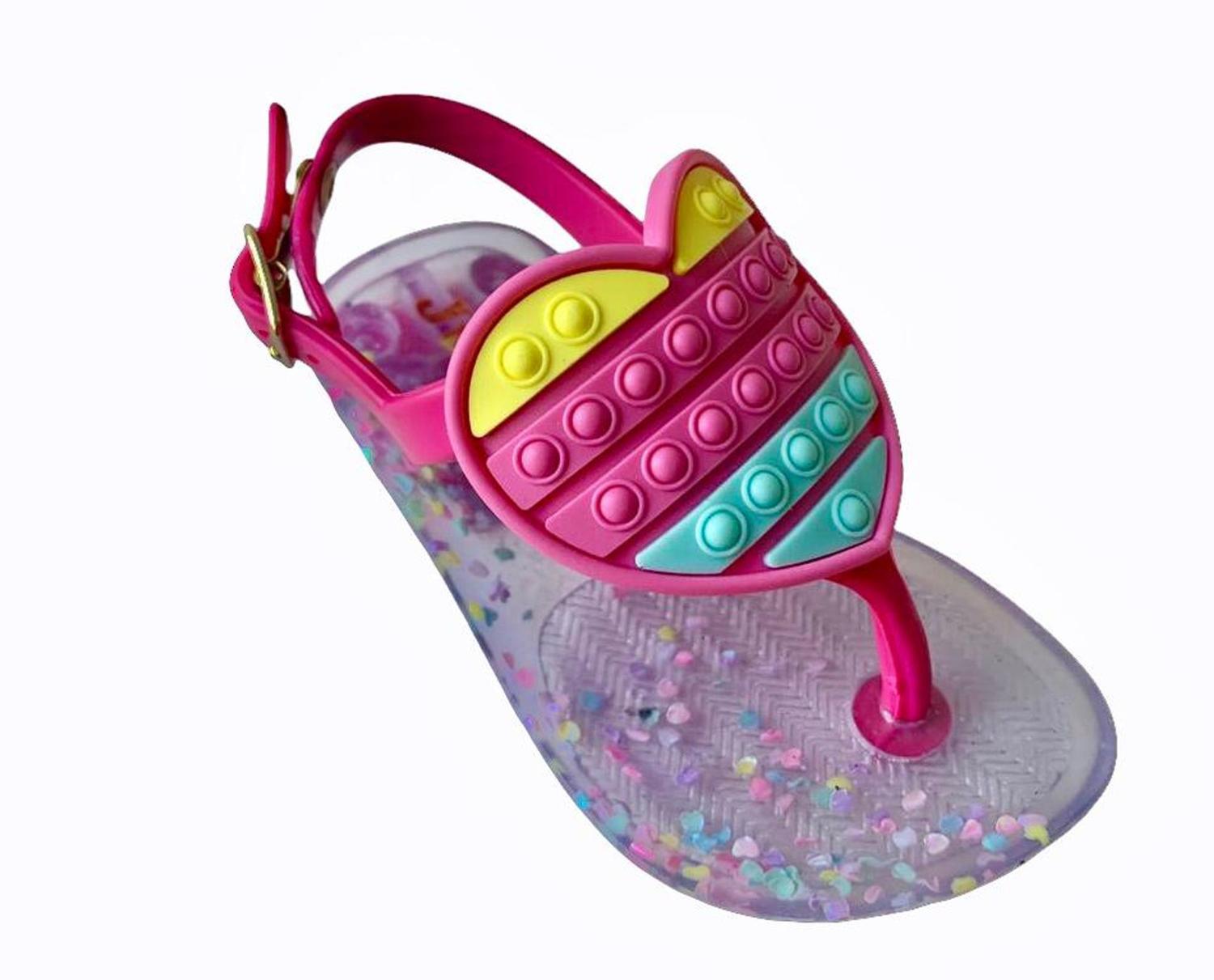 Sandália Baby Chinelo Infantil Bebe Juju Meninas Coração Pop it Pink - Juju  Shoes - Sandália para Bebês - Magazine Luiza